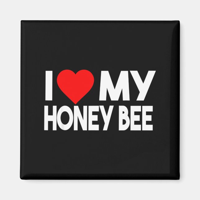 Íman I Love My Honey Bee Shirt, Funny Animal Couple Mat (Frente)
