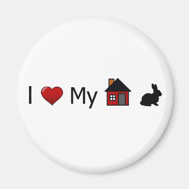Íman "I Love My House Rabbit" Magnet (Frente)