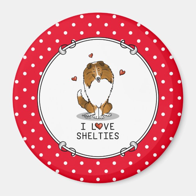 Íman I Love Shels (sable 2) Shetland Sheepdog Cute (Frente)