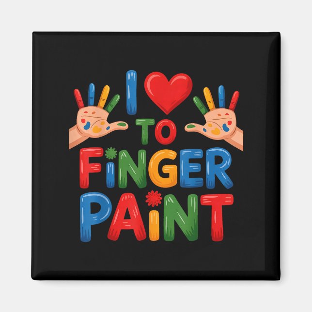 Íman I Love To Finger Paint Couples Art Teacher Finger  (Frente)