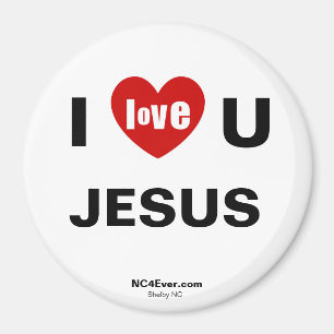 Íman I Love U JESUS Refrigerator Magnet