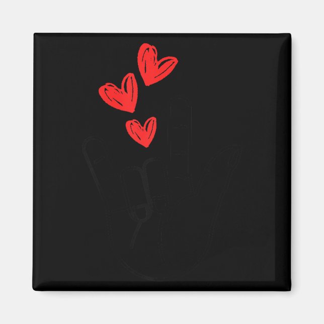 Íman I-love You Hand Sign Heart Women Girls Valentines  (Frente)