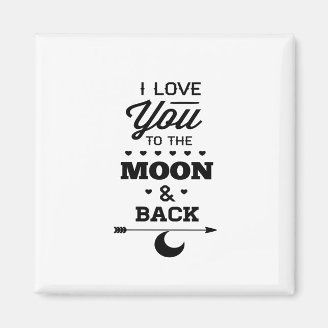 Íman I Love You To The Moon And Back Gray Moon Minimal  (Frente)