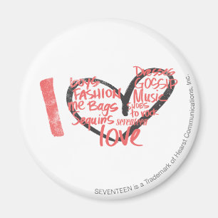 Íman I Pink de Grafite do Coração