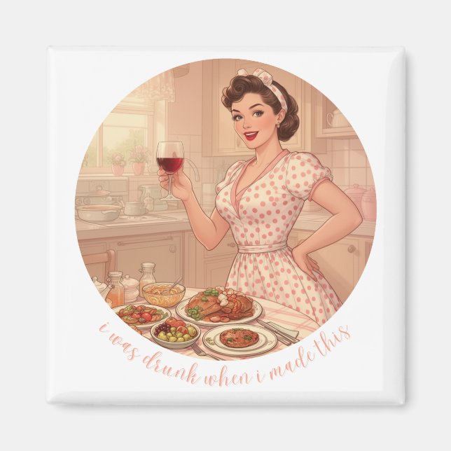 Íman I Was Drunk When I Made This Illustration | Retro  (Frente)