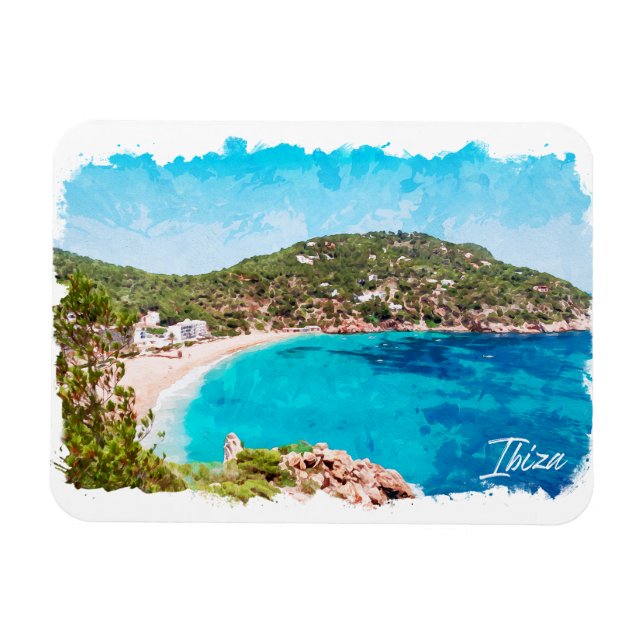 Íman Ibiza Espanha Landscape Beach Viagem (Horizontal)