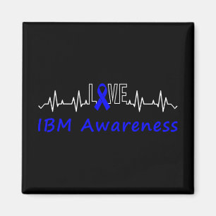 Íman Ibm Awarness Blue Ribbon Love Heartbeat Suporte Q