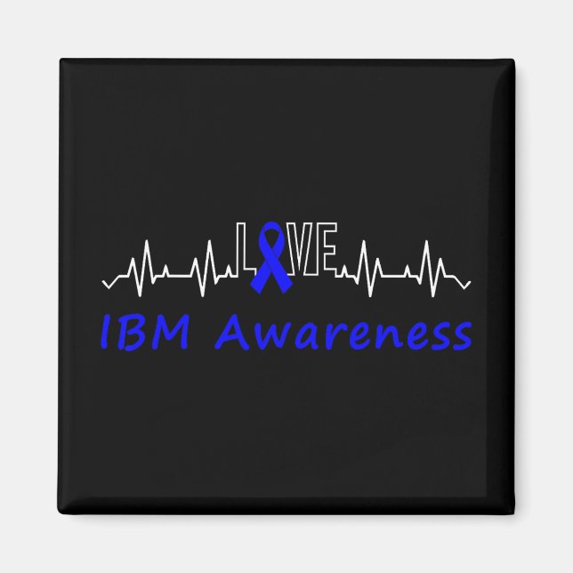 Íman Ibm Awarness Blue Ribbon Love Heartbeat Suporte Q (Frente)
