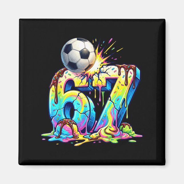 Íman Ice Cream Drip Soccer 67 Six Seven Funny Gen Alpha (Frente)