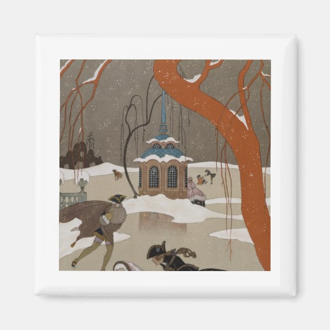 Íman Ice Skating no lago congelado (Frente)