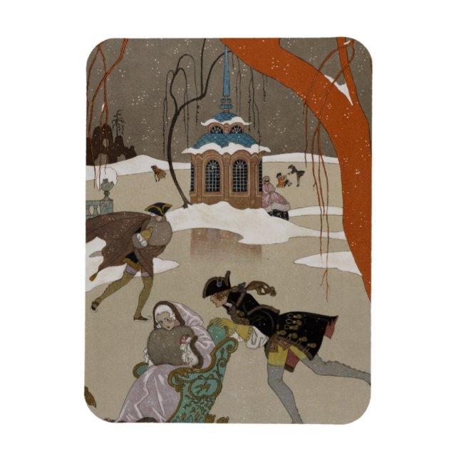 Íman Ice Skating no lago congelado (Vertical)