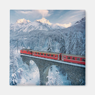 Íman Ice & Snow Red Bernina Express Train Switzerland