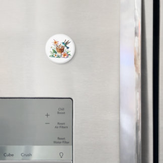 Íman Iced Coffee & Hummingbird Floral Art