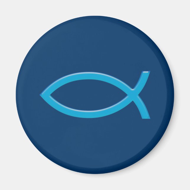 Íman Ichthus - Christian Fish Symbol - Azul (Frente)