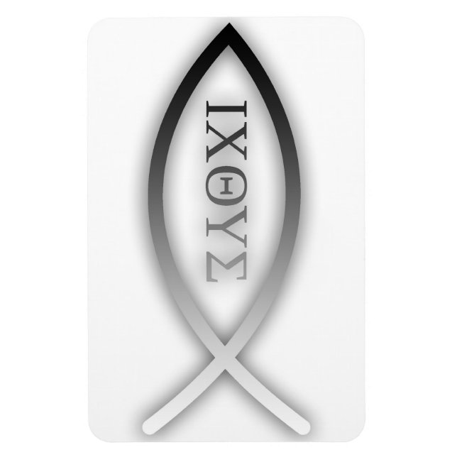 Íman Ichthys - Christian - Jesus Fish (Vertical)