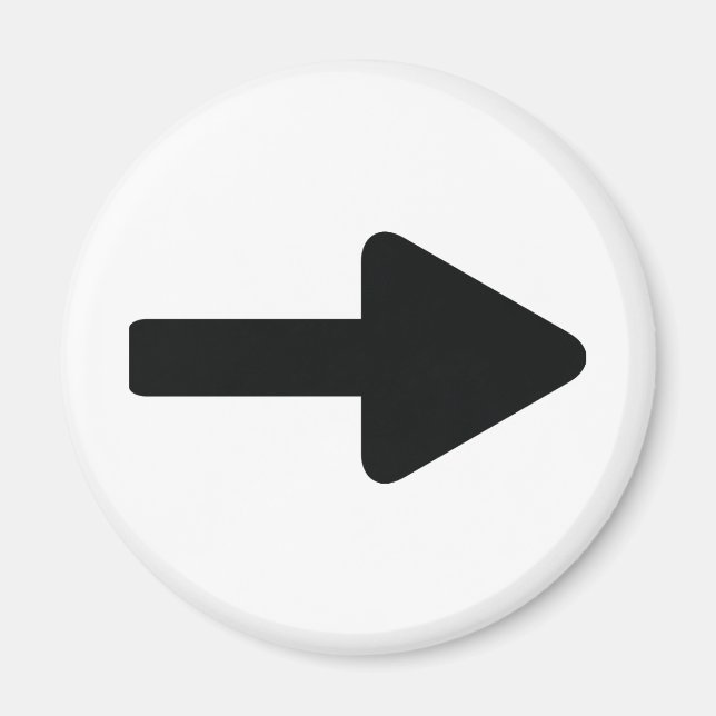 Íman ícone da seta para a direita preto (Frente)
