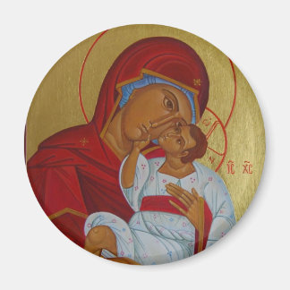 Íman Ícone de Theotokos com Magnet Filho