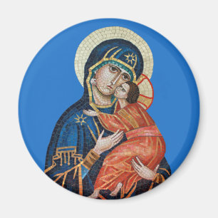 Íman Ícone do ímã redondo de Theotokos