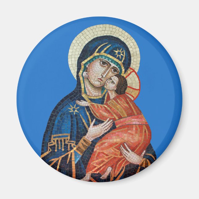 Íman Ícone do ímã redondo de Theotokos (Frente)