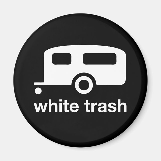 Íman Ícone do trailer branco Trash - parque do trailer (Frente)