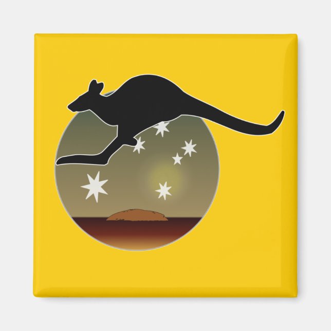Íman Ícone Magnet de Kangaroo Aussie (Frente)