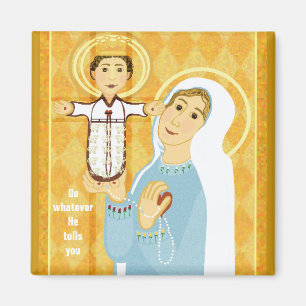 Íman Ícone moderno de Mary e de Jesus
