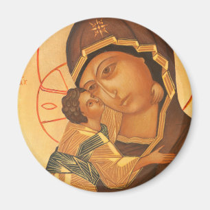 Íman Ícone ortodoxo da Virgem Maria e do bebê Jesus