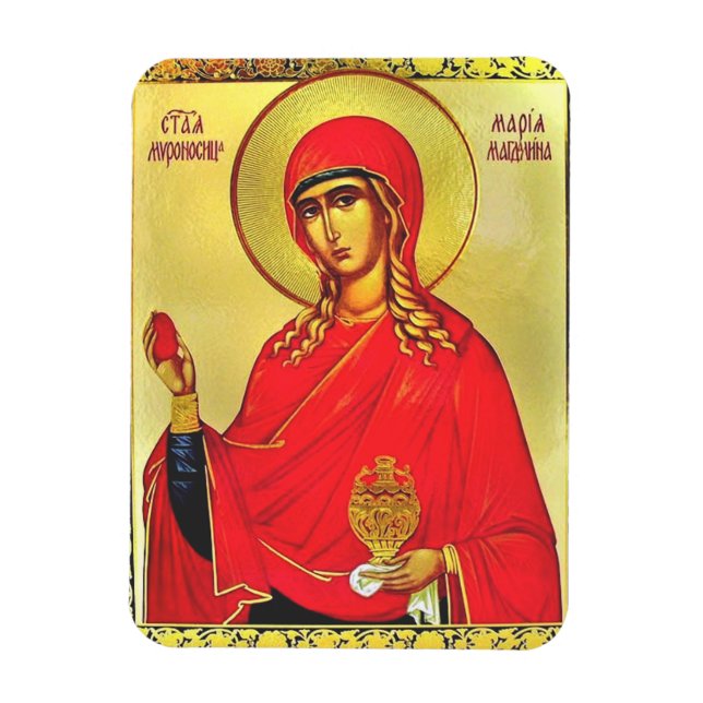 Íman ícone ortodoxo de Santa Maria Madalena (Vertical)