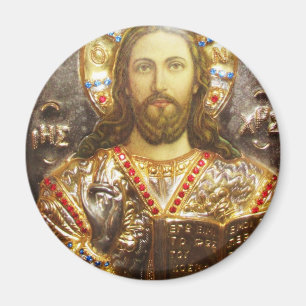 Íman Ícone Pintado de Jesus Cristo