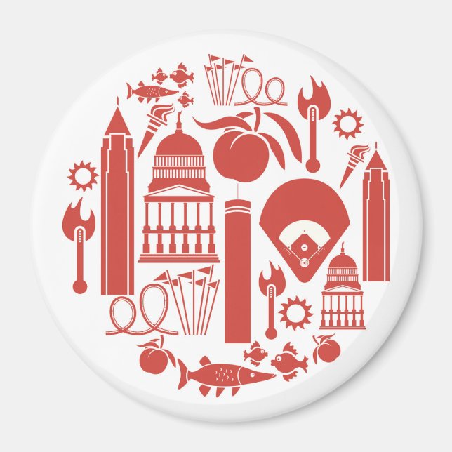 Íman Ícones da Atlanta Georgia (Frente)