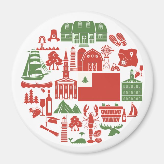 Íman Ícones de Nova Inglaterra (Frente)