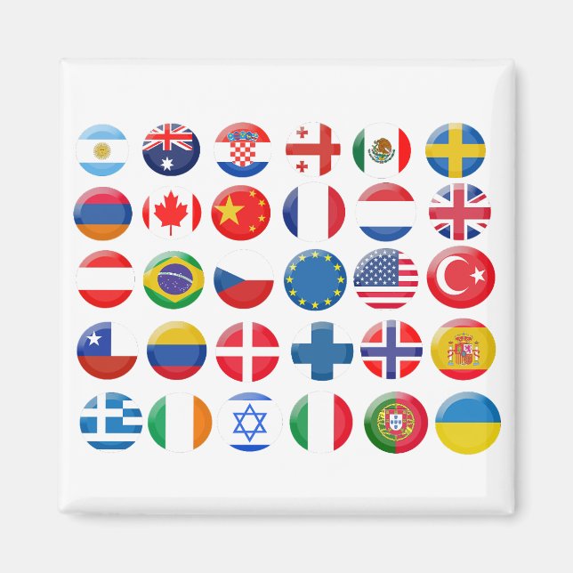 Íman Ícones de países definidos (Frente)