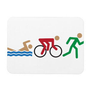 Íman Ícones do logotipo do Triathlon na cor
