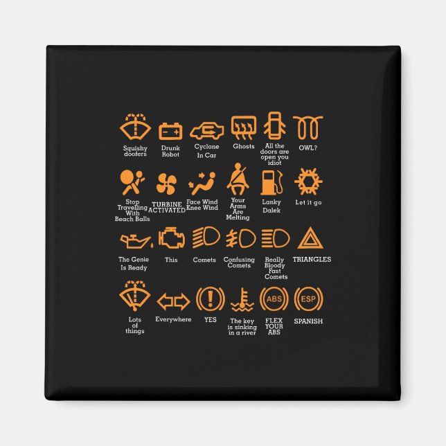 Íman Ícones do painel de controle Café Mug Carro Cara C (Frente)