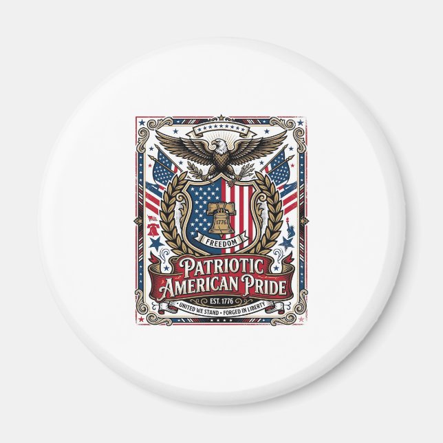 Íman Ícones e Símbolos de Escudo de Liberdade Patriótic (Frente)