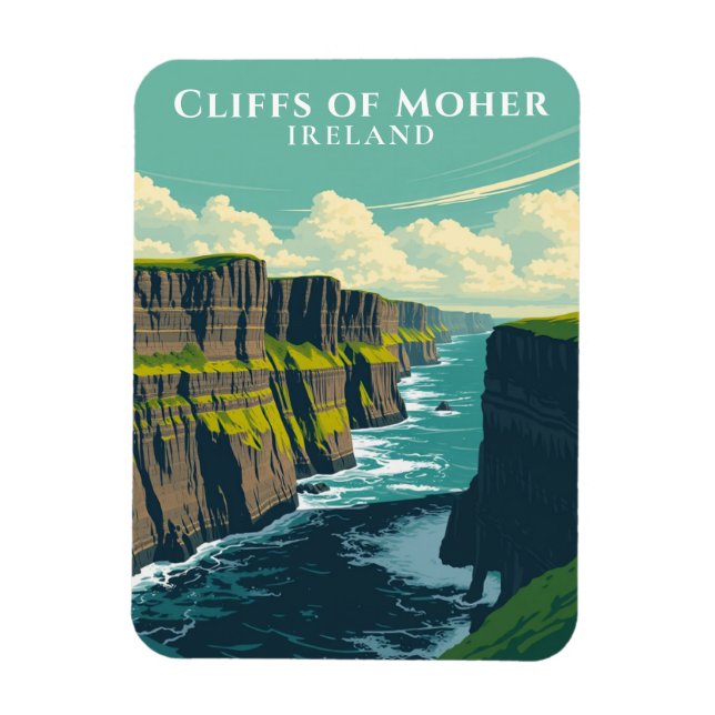 Íman Iconic Cliffs of Moher Ireland Landmark Souvenir (Vertical)