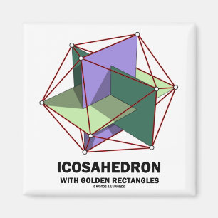 Íman Icosahedron com retângulos dourados (geometria)