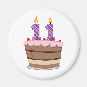 Íman Idade 11 no bolo de aniversário