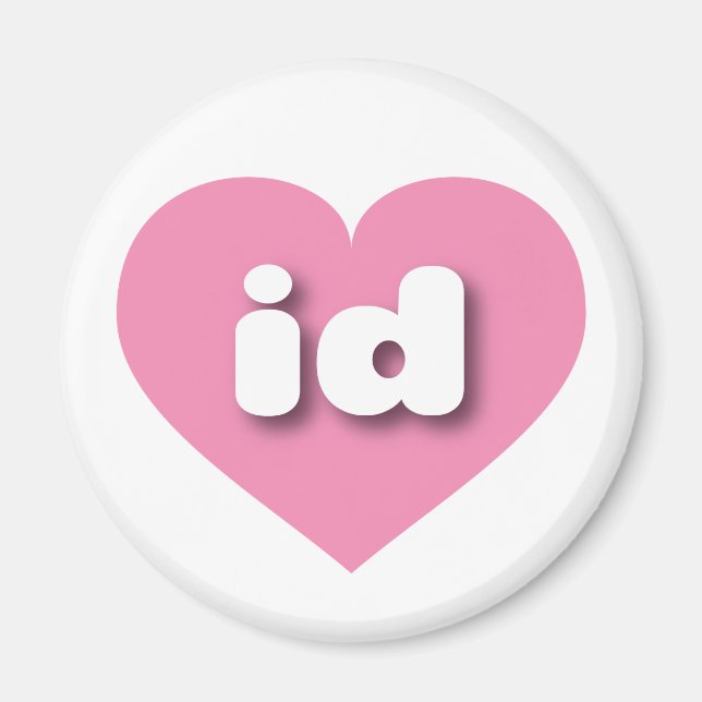 Íman Idaho cor-de-rosa - Eu amo id (Frente)