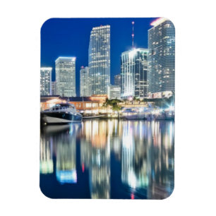 Íman Ideia da skyline com reflexão na água, Miami
