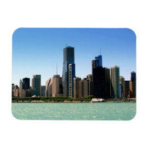 Íman Ideia da skyline de Chicago pelo Lago Michigan