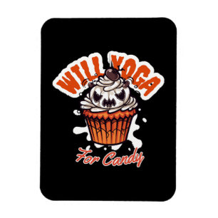 Íman Ideia de Cupcake de Halloween para Yoga das Mães