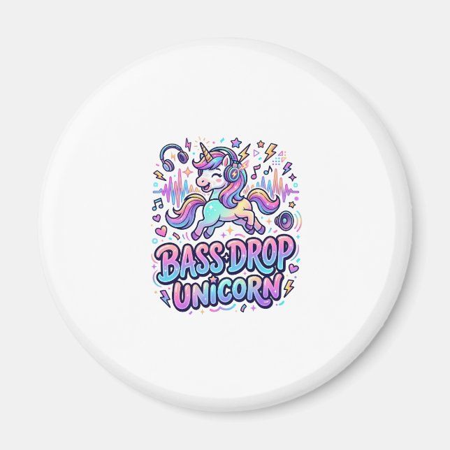 Íman Ideia de Presente Unicórnio Drop de Bass Typografi (Frente)