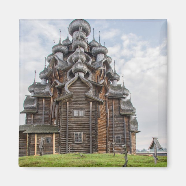 Íman Igreja de madeira ornamentada, Rússia (Frente)
