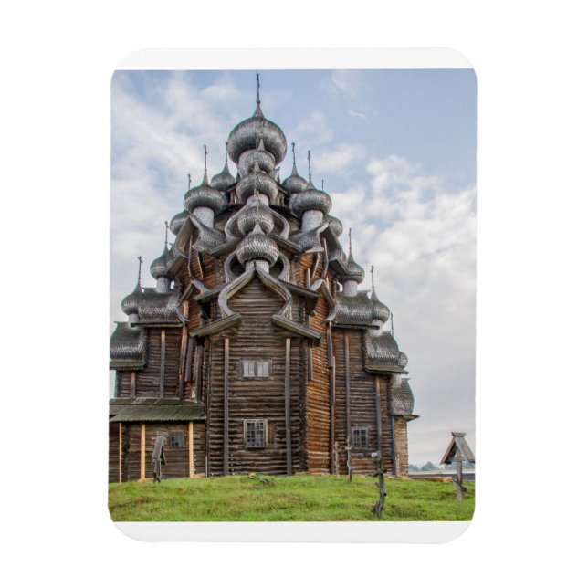 Íman Igreja de madeira ornamentada, Rússia (Vertical)