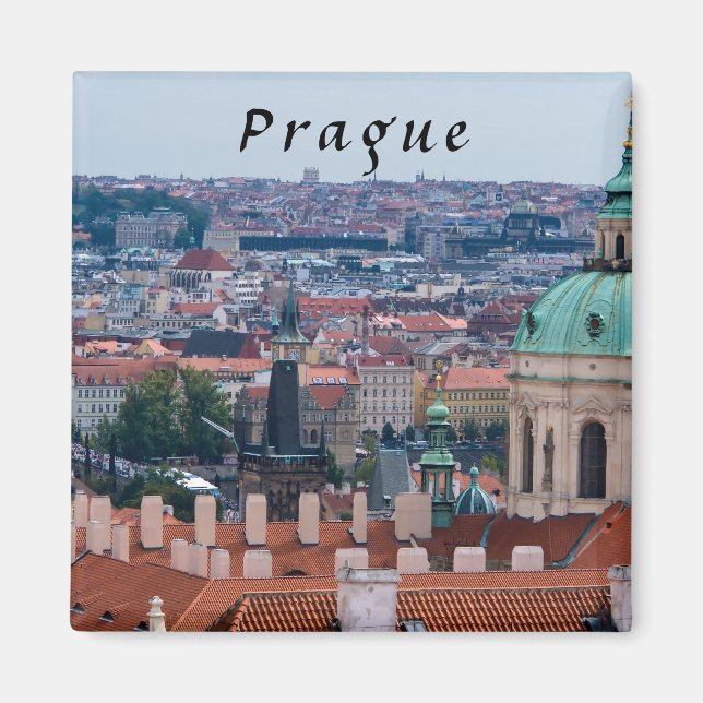 Íman igreja de São Nicolau e telhados de Praga (Frente)