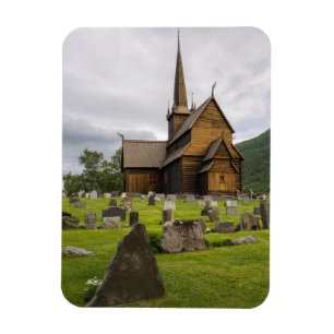 Íman Igreja do Stave com o cemitério em Noruega