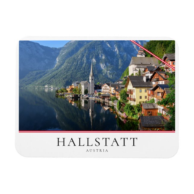 Íman Igreja e aldeia de Hallstatt, Áustria com Alpes (Horizontal)
