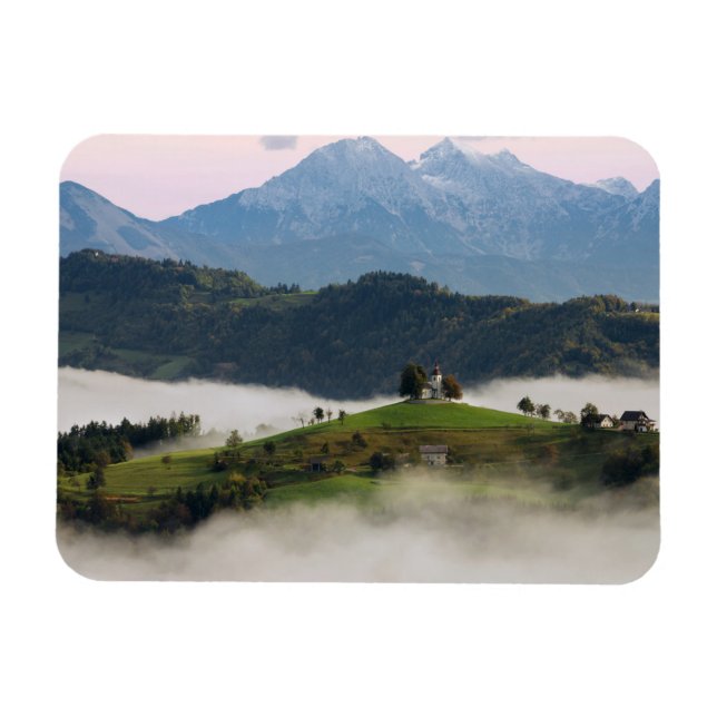 Íman Igreja e montanhas Thomas, o ímã reto da Eslovênia (Horizontal)
