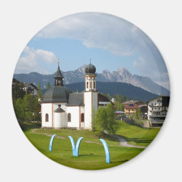 Íman Igreja em Seefeld, Áustria em ímã redondo
